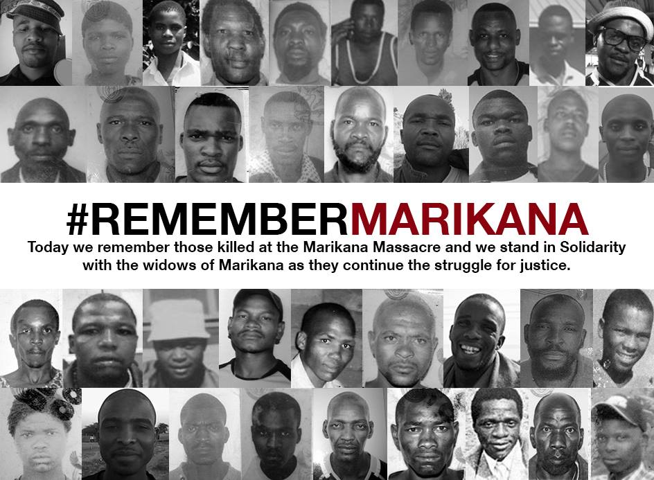 Miners shot down: en recuerdo de las víctimas de Marikana,  por  Aurora Moreno  Alcojor