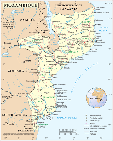 Algunos datos del paso del ciclón Freddy por Mozambique